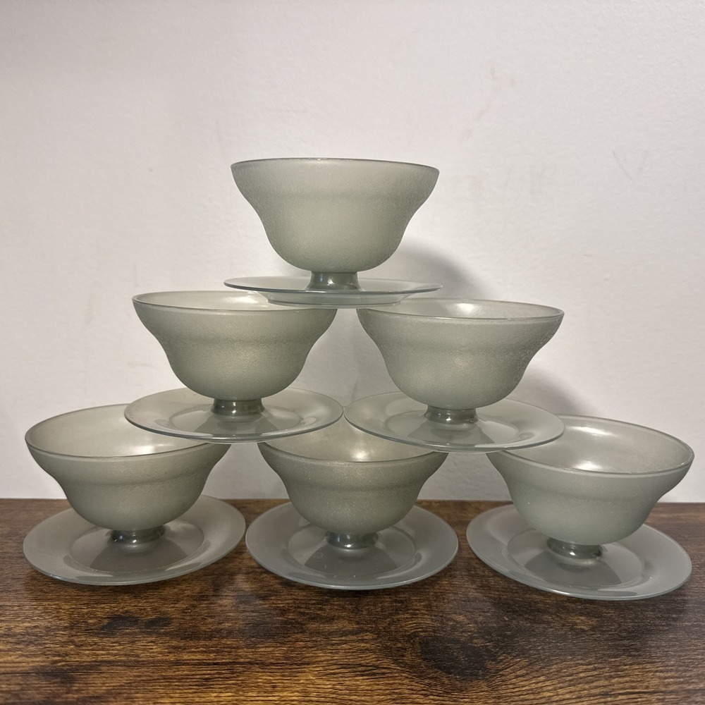 VTG 12 Tupperware Cups Pudding Gelatin Parfait Dessert 70s Cups 754 Sheer Grey